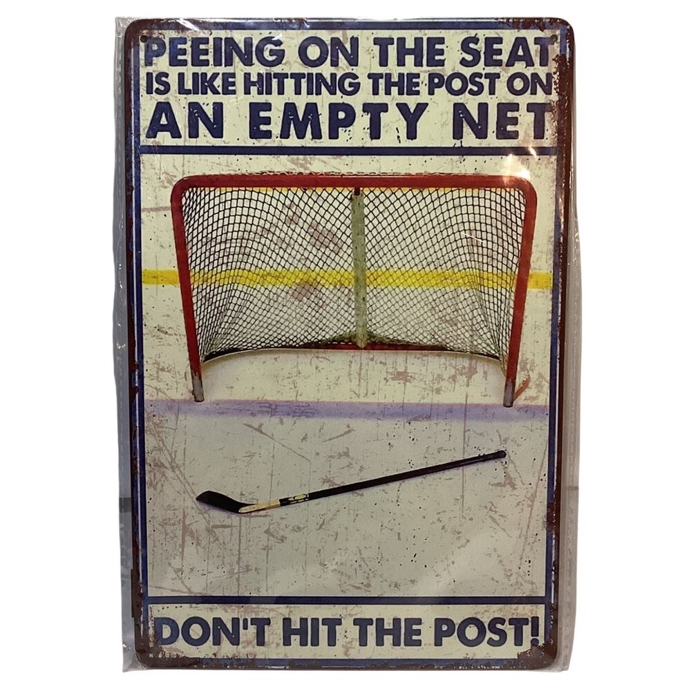 Nostalgic Peeing on the Seat Media Golden Era Pin Up Art Tin 12"x 8" Sign New